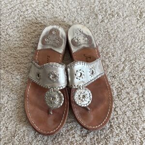 Silver Leather Kids Sandals